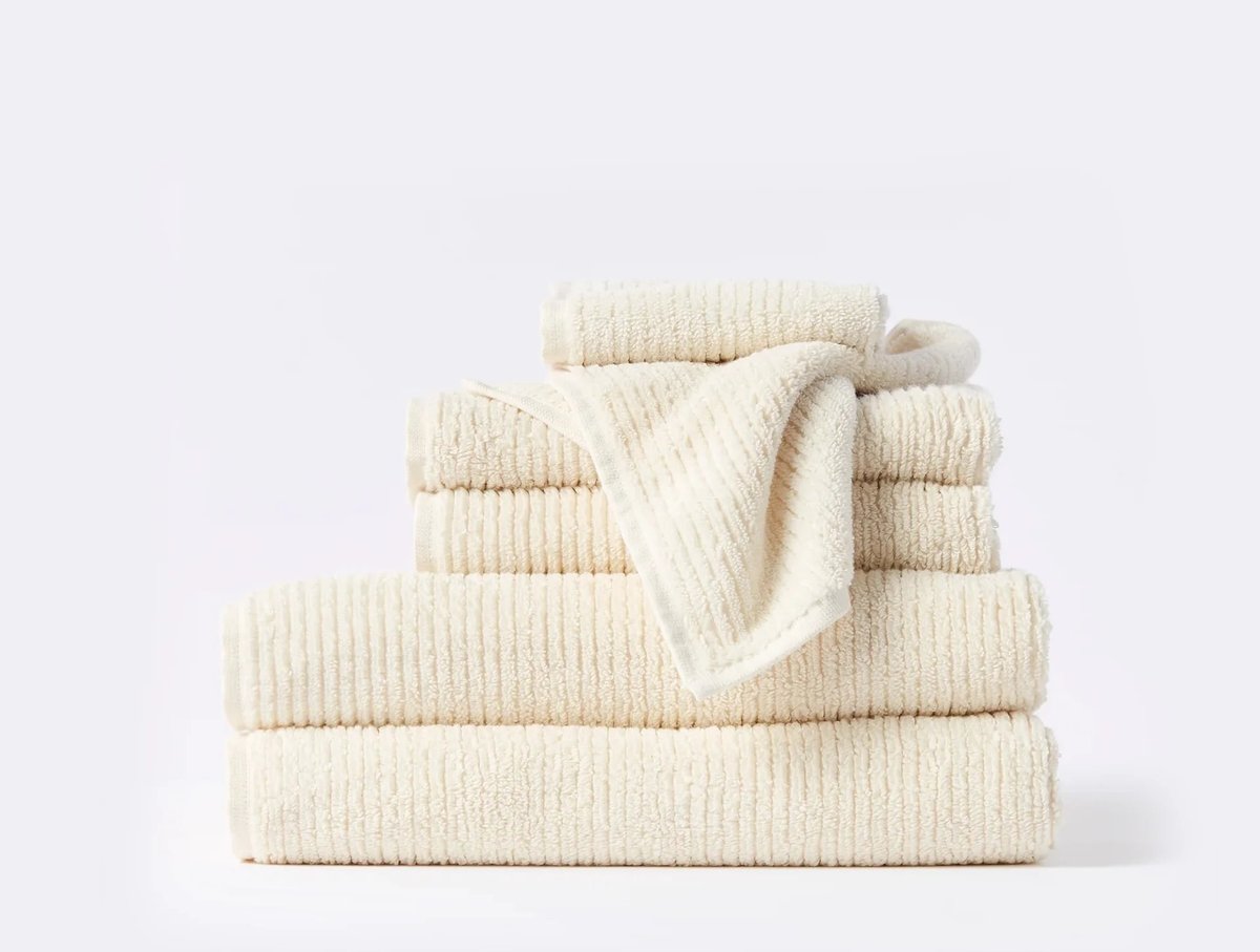 Undyed ribbed organic cotton towels — Coyuchi
